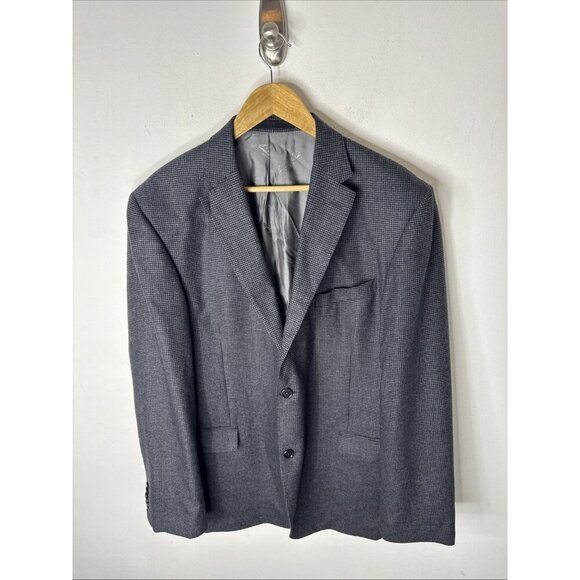 Austin Reed Signature Blazer Men’s 46L Gray Wool Check Two Button Sport Coat - Picture 1 of 8
